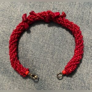 Crimson Beaded Bracelet